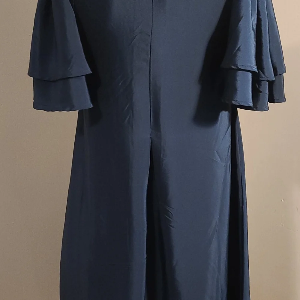 H&M butterfly sleeve navy scoop neck dress - Picture 7 of 10